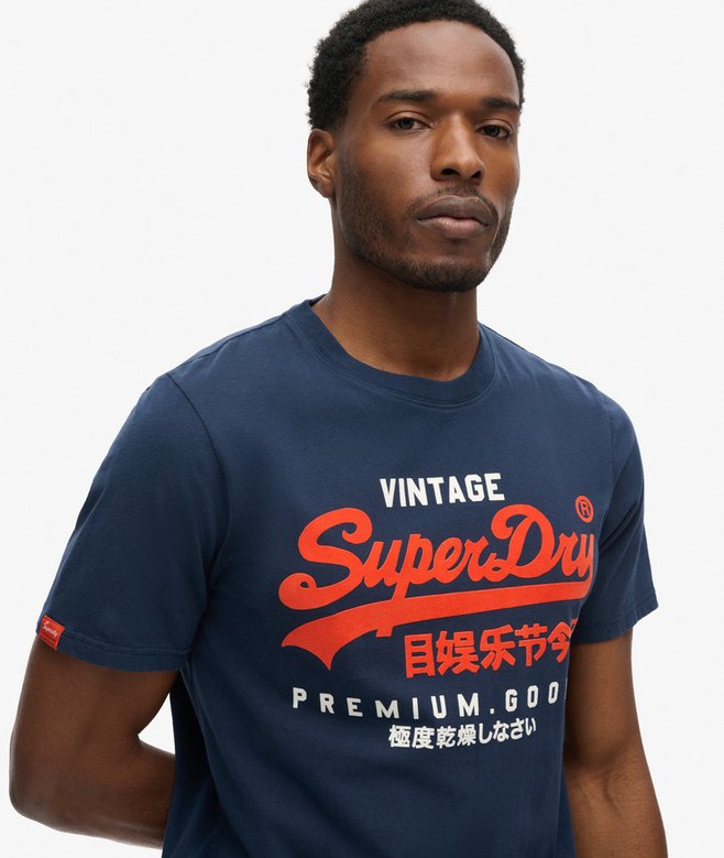 Superdry Duo Vintage Logo T-Shirt | Richest Navy