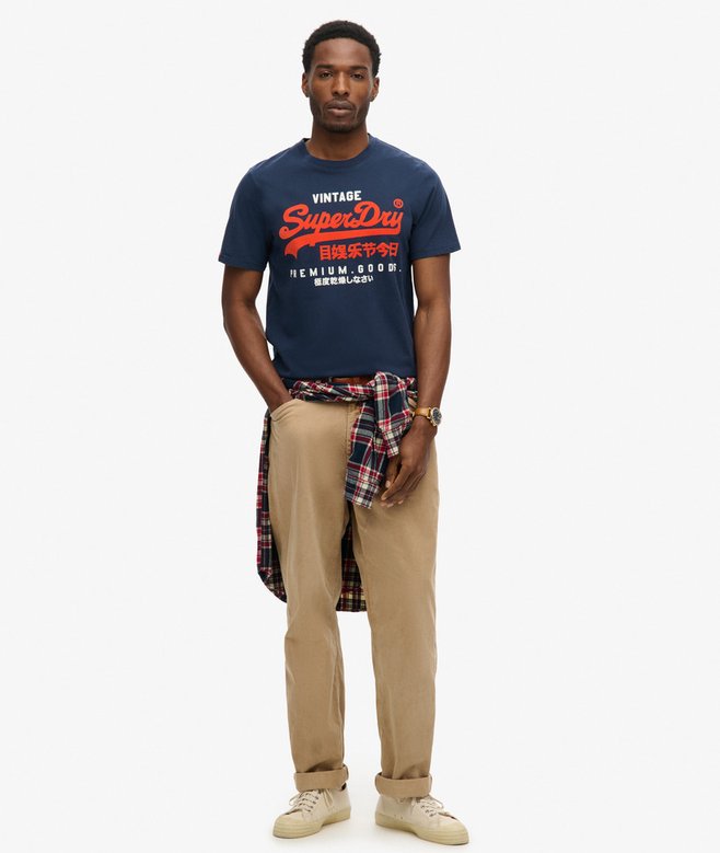 Superdry Duo Vintage Logo T-Shirt | Richest Navy