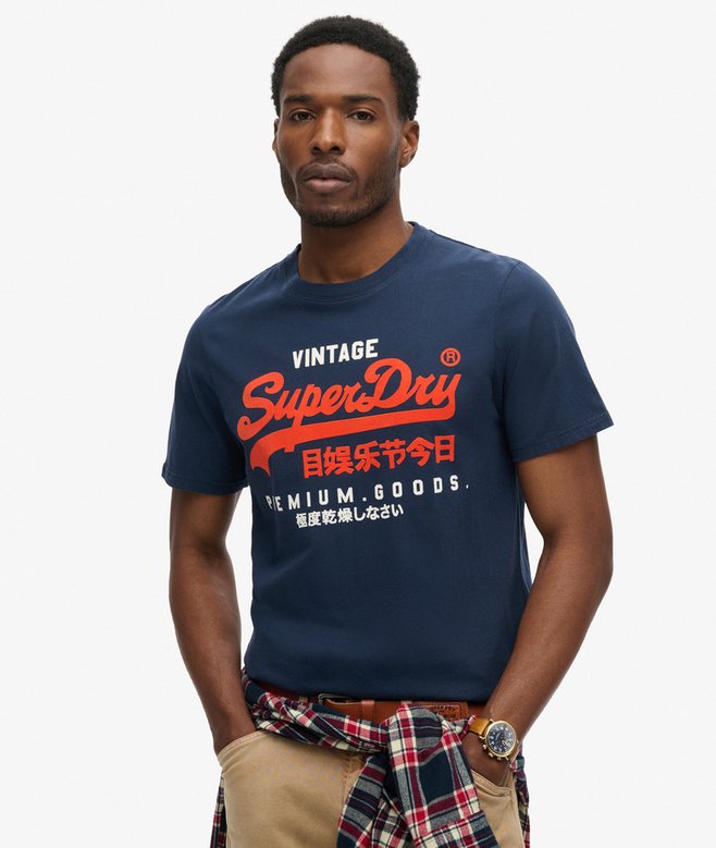 Superdry Duo Vintage Logo T-Shirt | Richest Navy