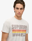 Superdry Japan Stripe Relaxed T-Shirt | Ice Grey Marle