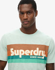 Superdry Terrain Logo Stripe Relaxed T-Shirt | Harbour Blue Slub