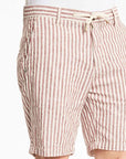 Gaudi Striped Linen Shorts | Red