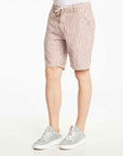 Gaudi Striped Linen Shorts | Red