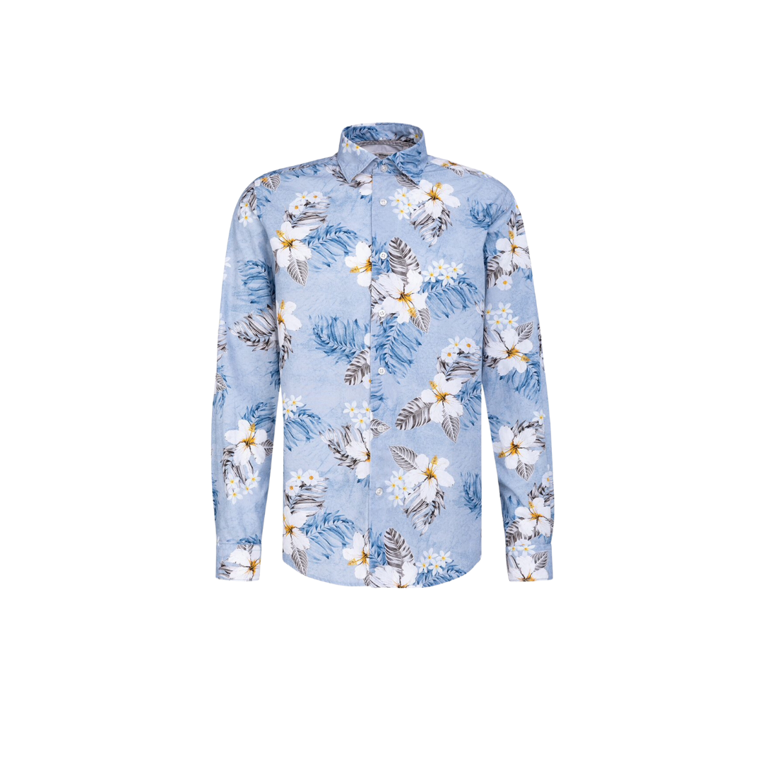 Fil Noir Hibiscus Shirt | Blue