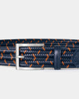 Robert Charles Woven Elastic Leather Belt | 1068 Navy Tan
