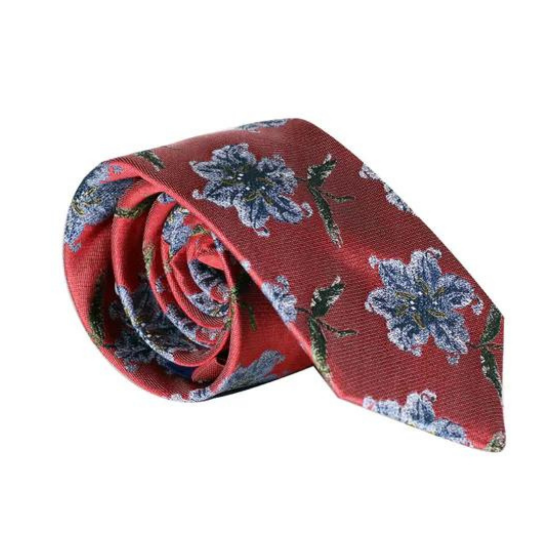 Parisian 1919 Silk Tie | Ruby Floral