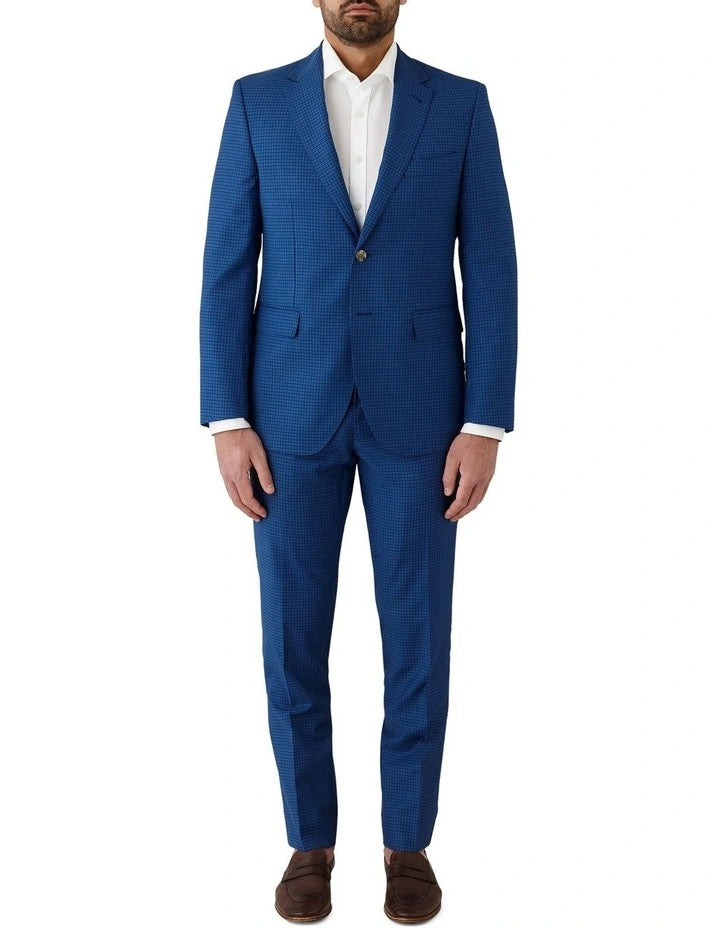 Dom Bagnato Suit | Blue Small Check – LIFE FOR MEN