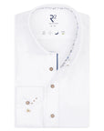 R2 Amsterdam Long Sleeve Shirt | White Twill Cubes