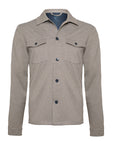 R2 Amsterdam Textured Knit Stretch Overshirt | Taupe