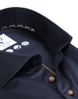 R2 Amsterdam Long Sleeve Shirt | Navy Cut Away Cuff