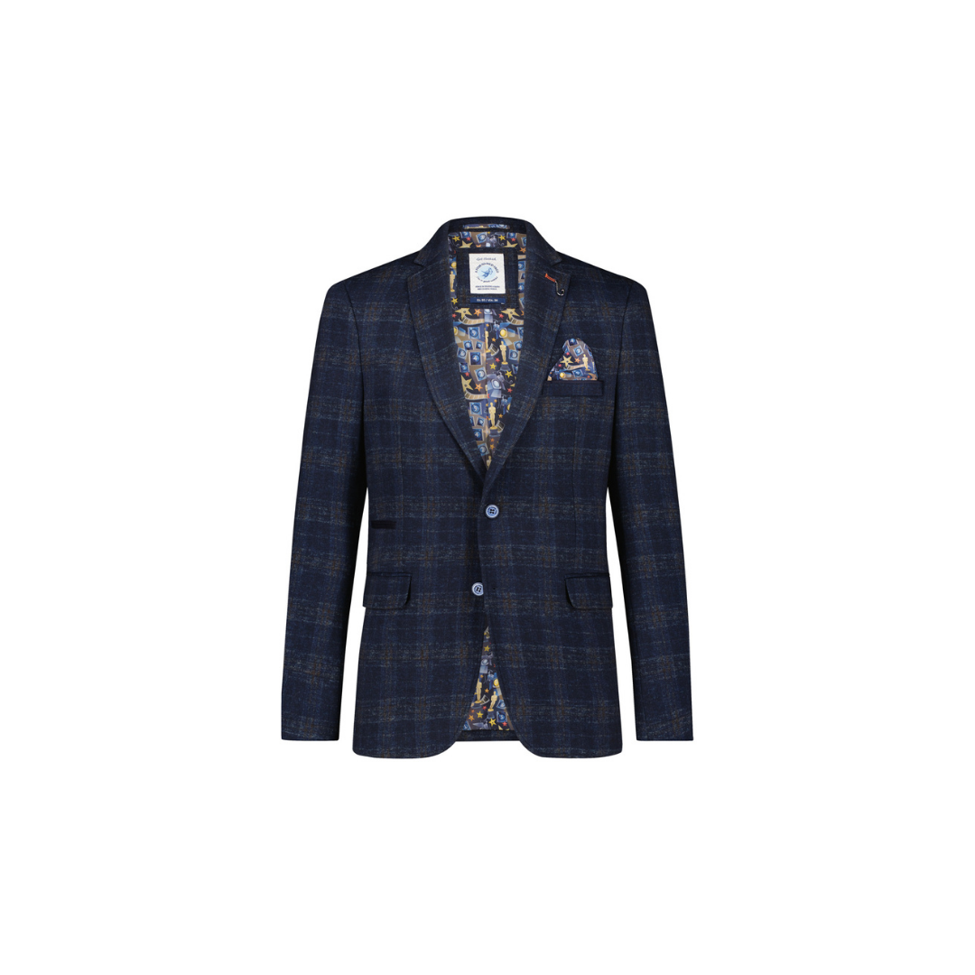 A Fish Named Fred Structured Blazer | Navy Check