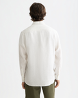 Scotch & Soda Long Sleeve Linen Shirt | Off White