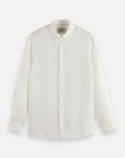 Scotch & Soda Long Sleeve Linen Shirt | Off White
