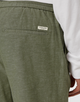 Scotch & Soda Cotton Linen Drawstring Short | Olive
