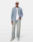 Scotch & Soda Crinkle Stripe Shirt | Blue