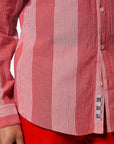 Scotch & Soda Crinkle Stripe Shirt | Roadside Red