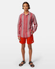 Scotch & Soda Crinkle Stripe Shirt | Roadside Red