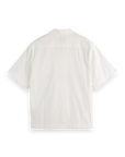 Scotch & Soda Squiggle Embroidered Short Sleeve Shirt | White