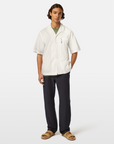 Scotch & Soda Squiggle Embroidered Short Sleeve Shirt | White