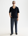 Scotch & Soda Jacquard Knit Short Sleeve Shirt | Navy
