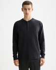 Scotch & Soda Henley Long Sleeve T-Shirt | Slub Charcoal