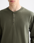 Scotch & Soda Henley Long Sleeve T-Shirt | Slub Thyme