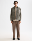 Scotch & Soda Tweed Zip Jacket | Green/Beige