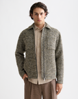 Scotch & Soda Tweed Zip Jacket | Green/Beige