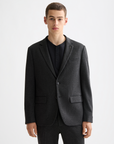 Scotch & Soda Jersey Herringbone Blazer | Chocolate