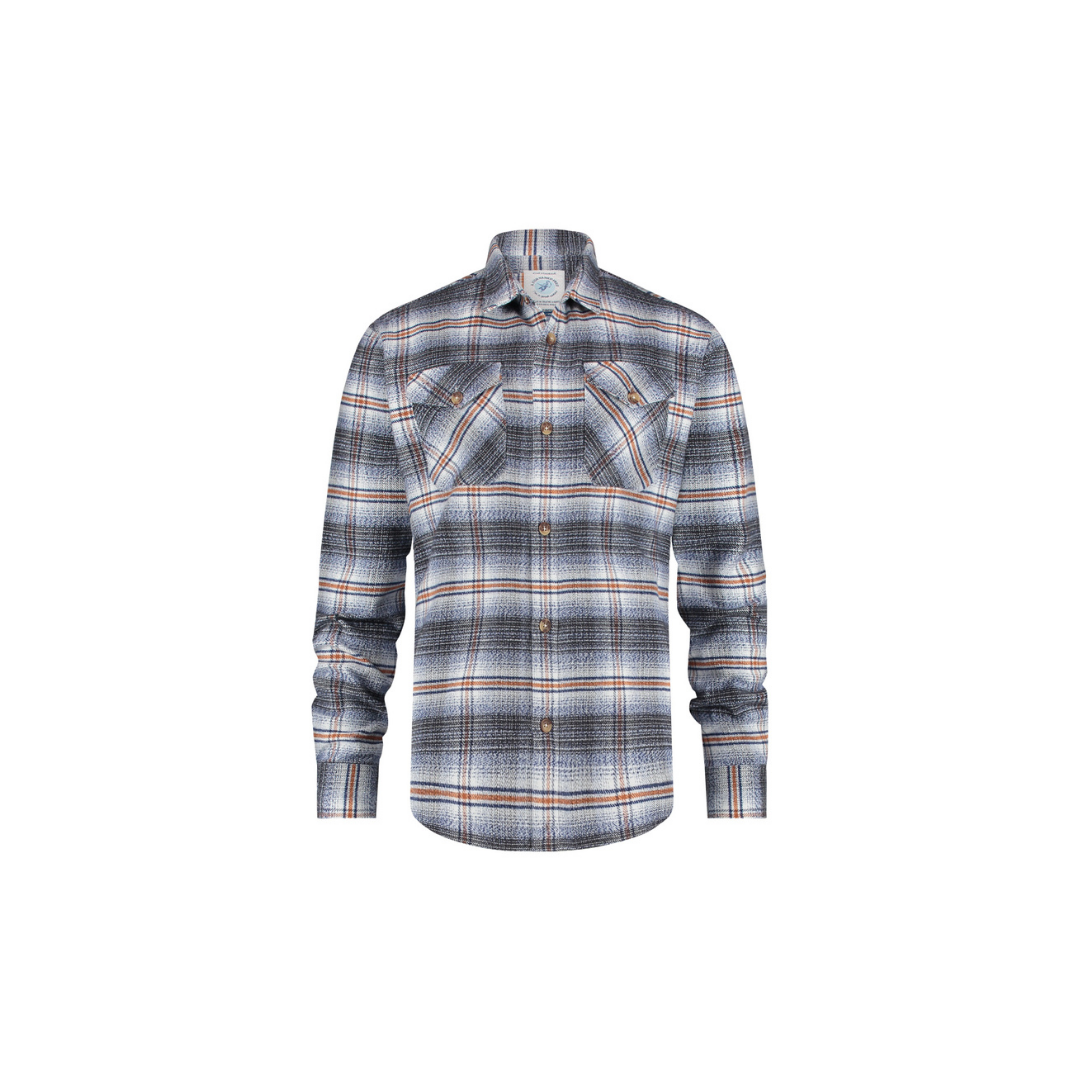 A Fish Named Fred Overshirt | Brushed Check Blue