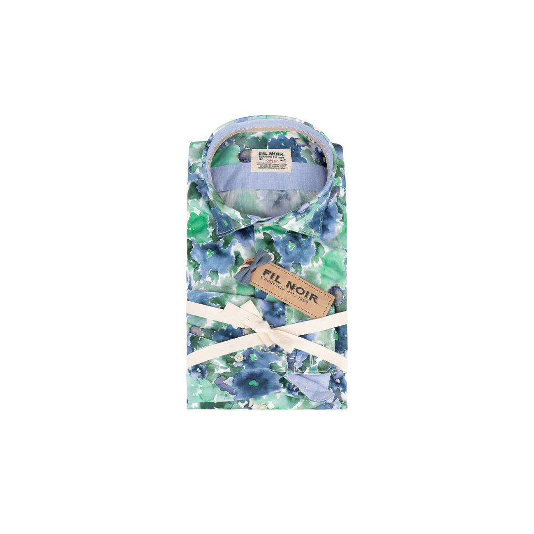 Fil Noir Abstract Watercolour Shirt | Green