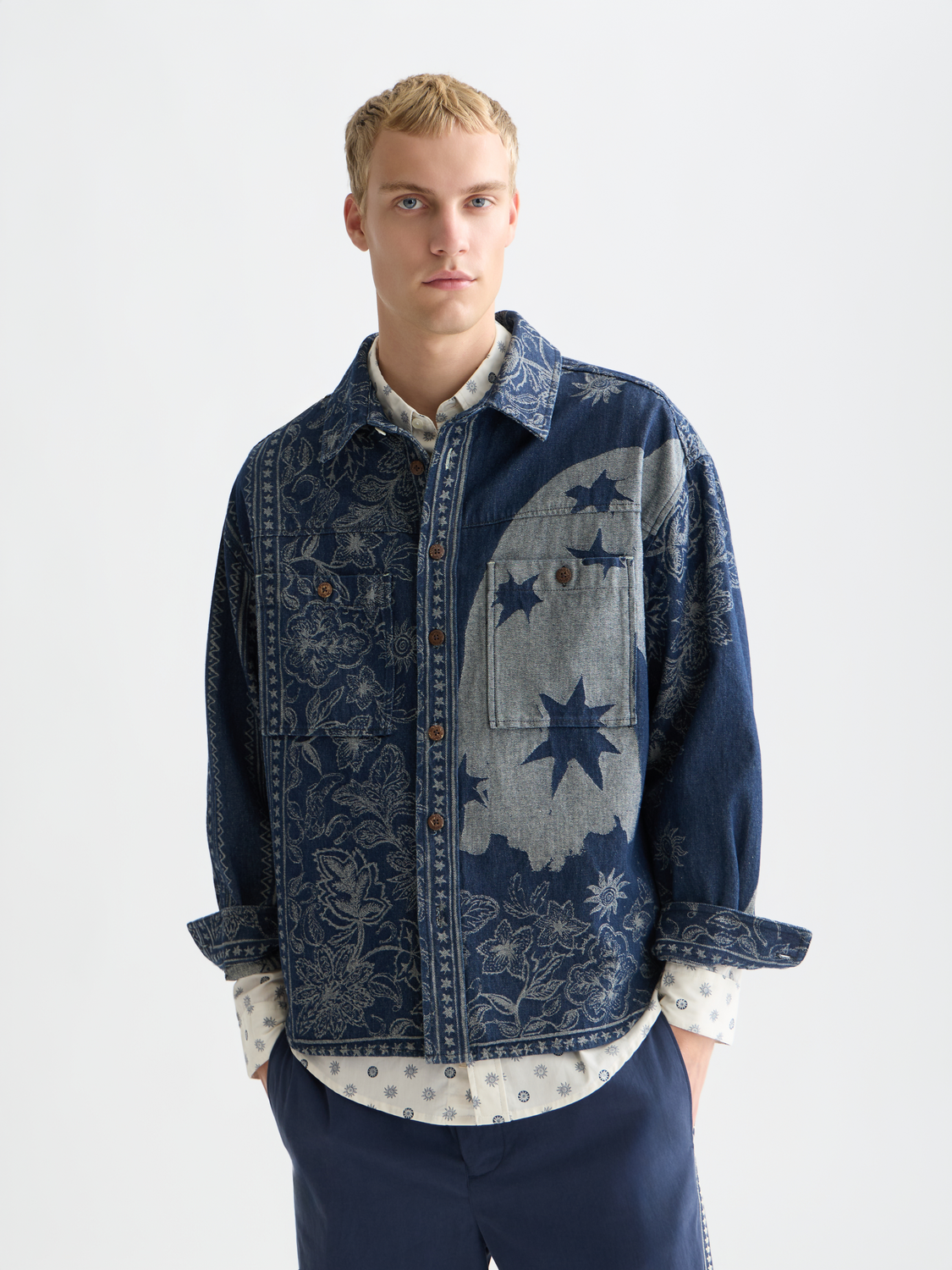 Scotch &amp; Soda Denim Bandana Overshirt | Dress Blues