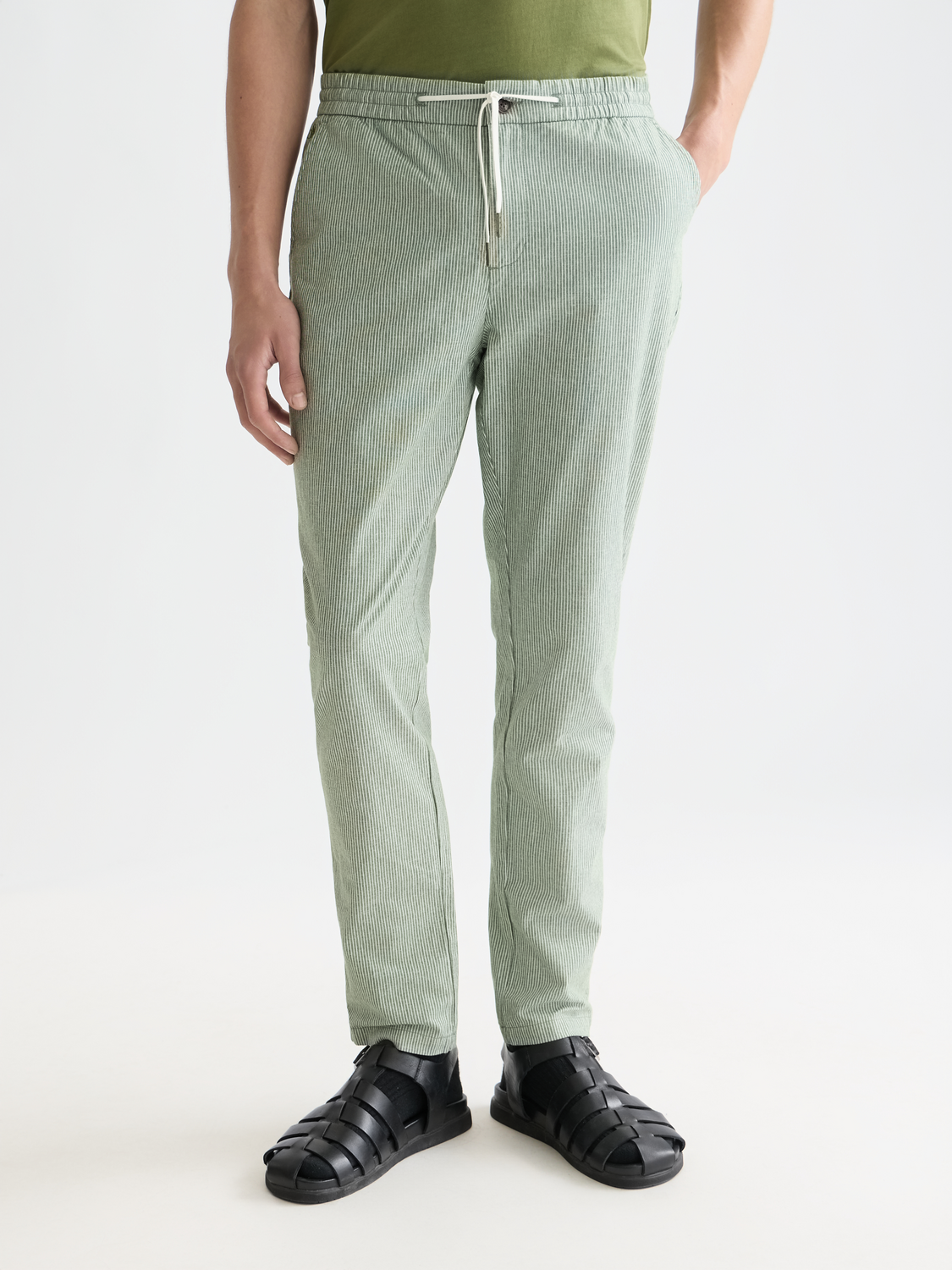 Scotch &amp; Soda Warren Cotton/Linen Pant | Garden Green Stripe