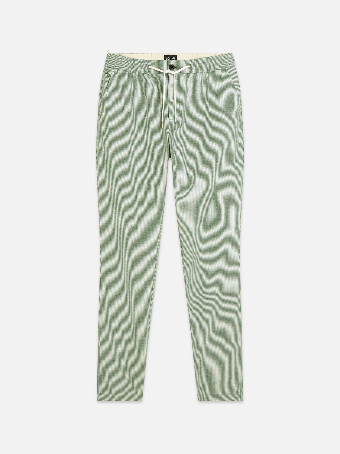 Scotch &amp; Soda Warren Cotton/Linen Pant | Garden Green Stripe