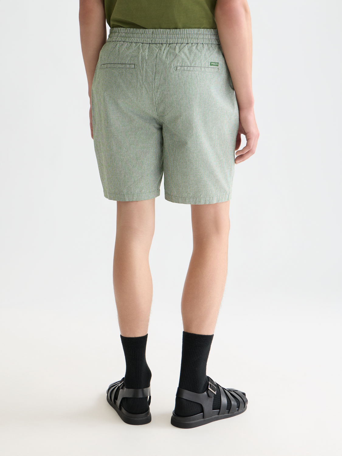Scotch &amp; Soda Cotton Linen Short | Garden Green Stripe
