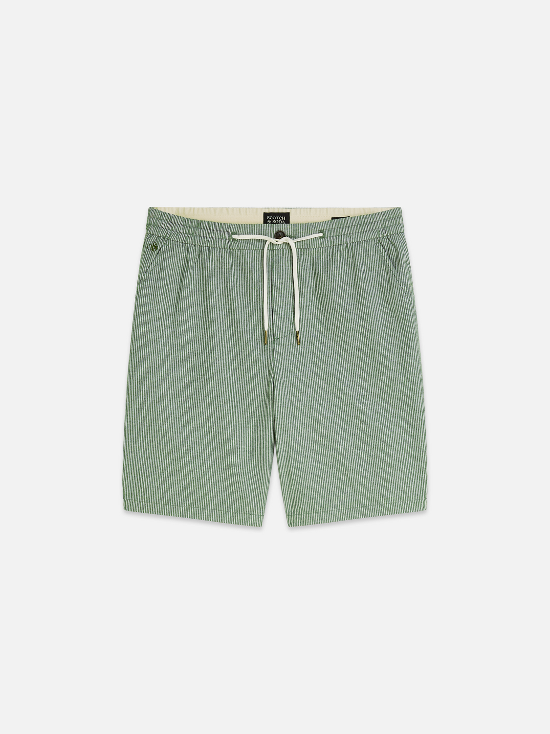 Scotch &amp; Soda Cotton Linen Short | Garden Green Stripe