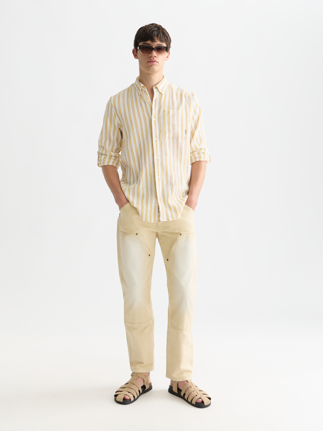 Scotch &amp; Soda Crinkle Stripe Shirt | Raffia