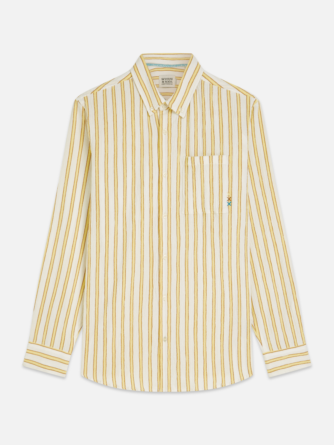 Scotch &amp; Soda Crinkle Stripe Shirt | Raffia