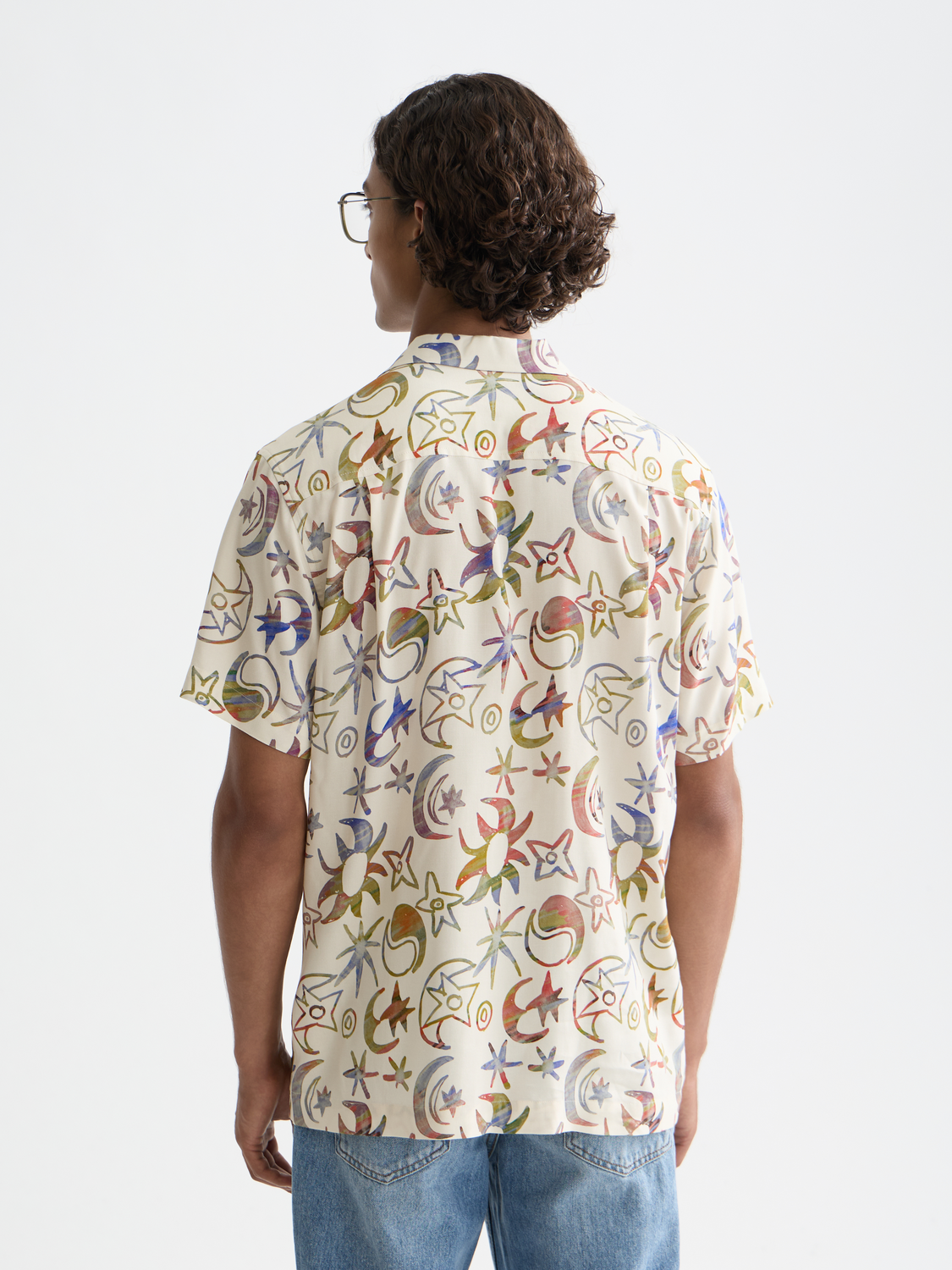 Scotch &amp; Soda Cosmic Sky Short Sleeve Shirt | Eggnog
