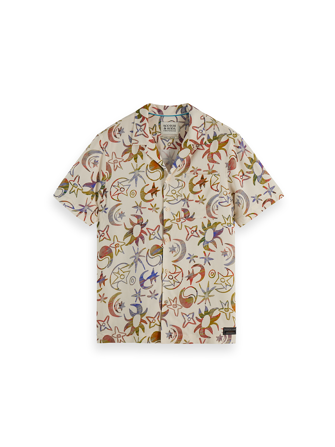 Scotch &amp; Soda Cosmic Sky Short Sleeve Shirt | Eggnog