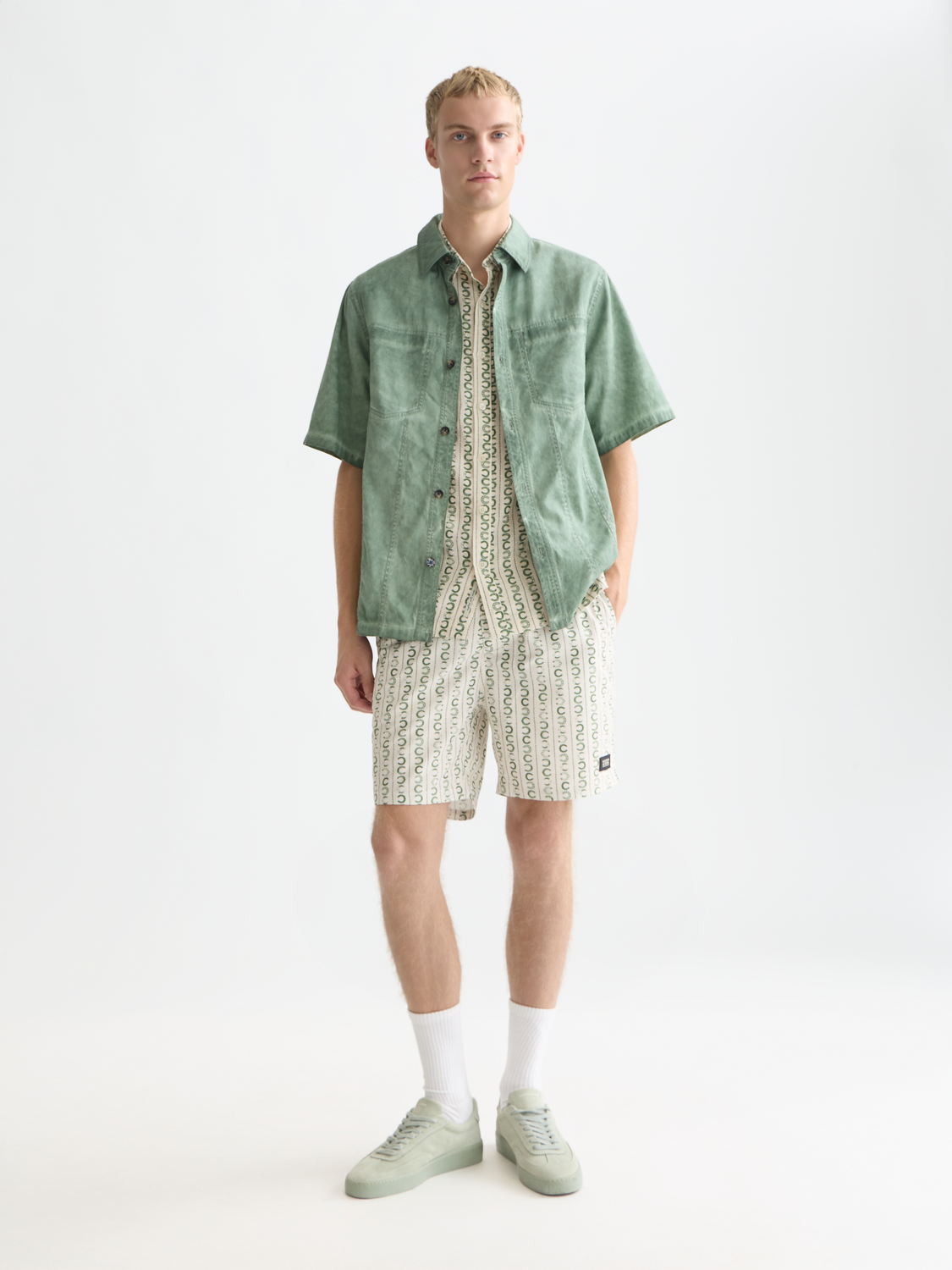 Scotch &amp; Soda Linen Short Sleeve Shirt | Horseshoe Stripe