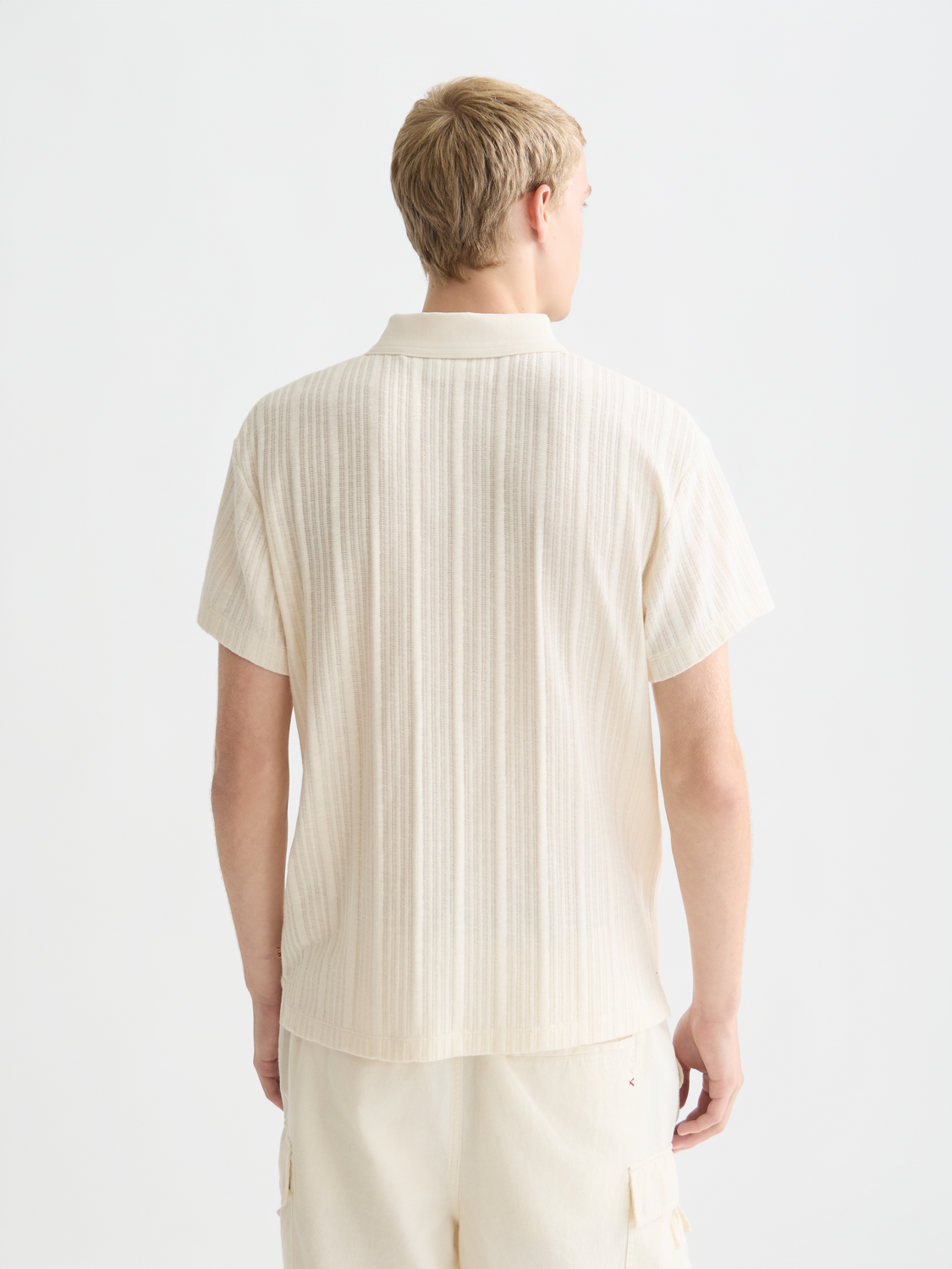 Scotch &amp; Soda Knit Ribbed Polo Shirt | Eggnog