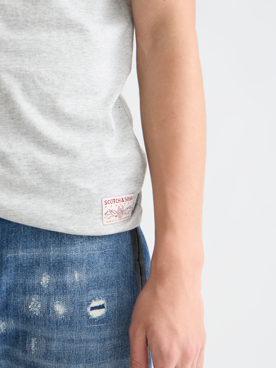Scotch &amp; Soda Melange T-Shirt | Heather Grey