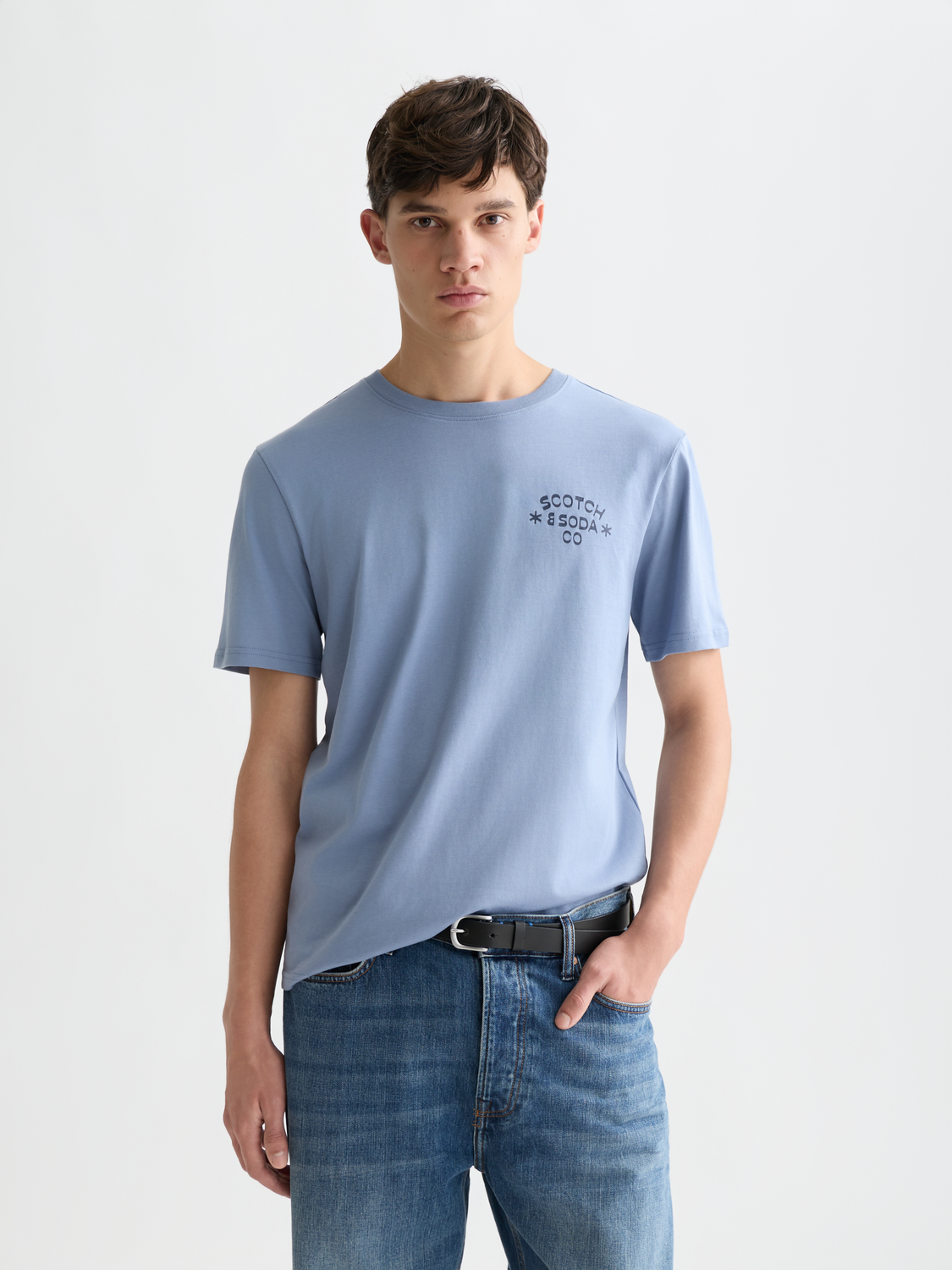 Scotch &amp; Soda Logo Print T-Shirt | Infinity Blue