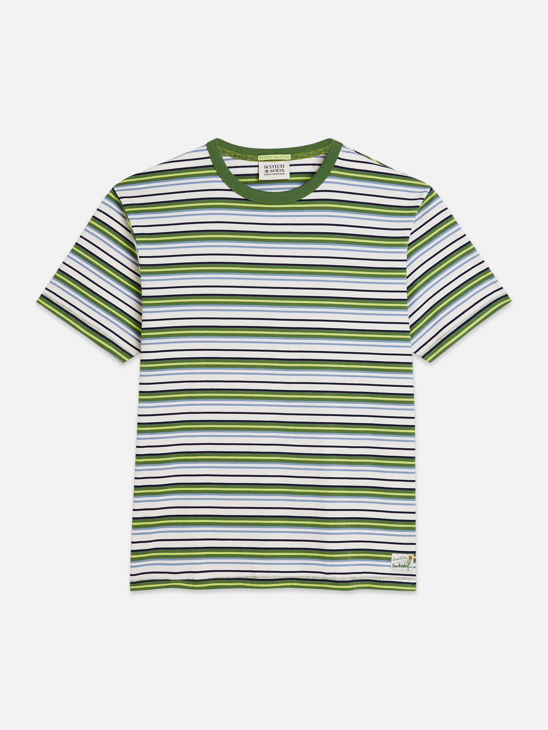 Scotch &amp; Soda Yarn Dye Stripe T-Shirt | Garden Green
