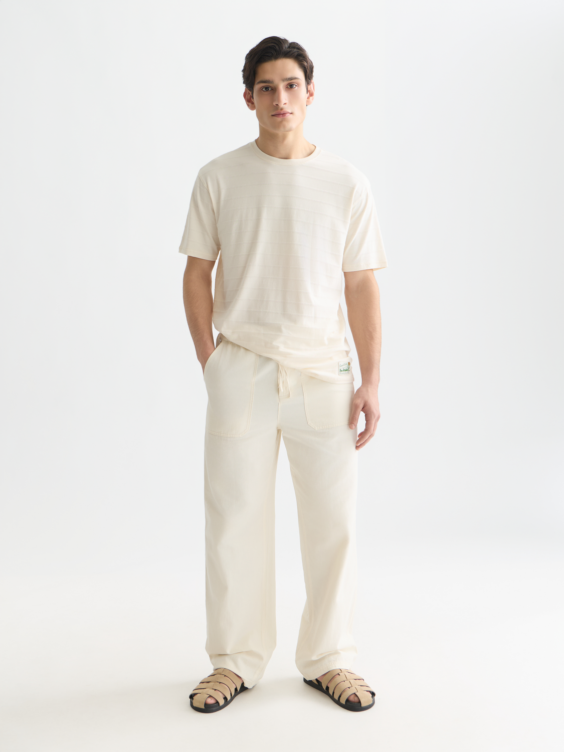 Scotch &amp; Soda Jacquard Relaxed T-Shirt | Eggnog