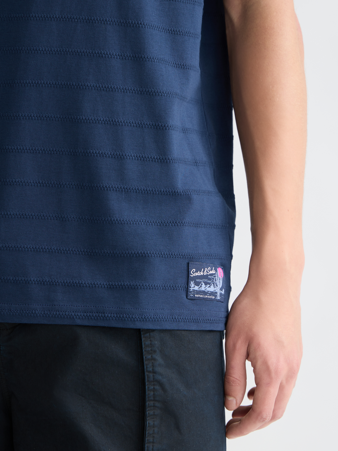 Scotch &amp; Soda Jacquard Relaxed T-Shirt | Pageant Blue
