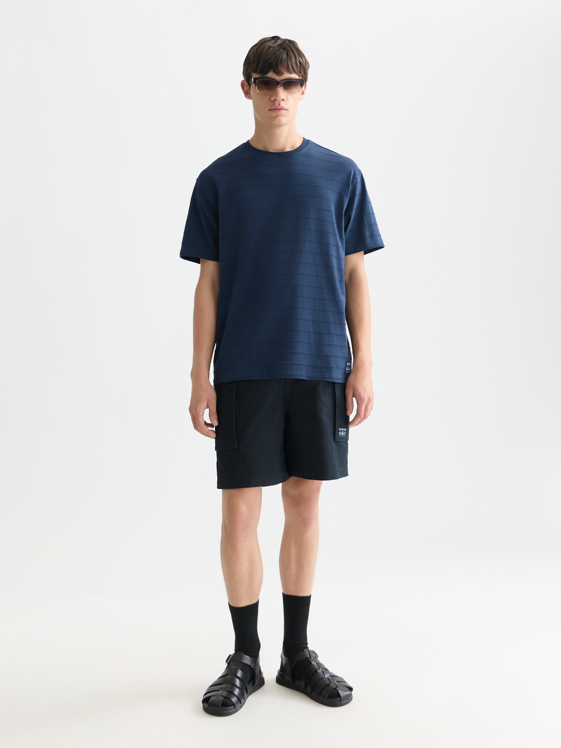 Scotch &amp; Soda Jacquard Relaxed T-Shirt | Pageant Blue