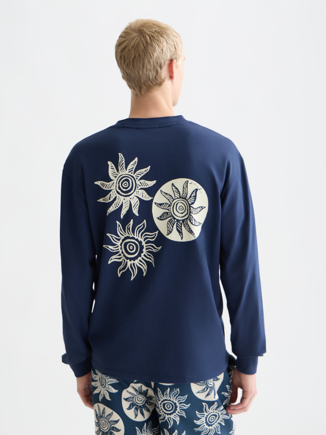 Scotch &amp; Soda Cosmic Sun Long Sleeve T-Shirt | Pageant Blue