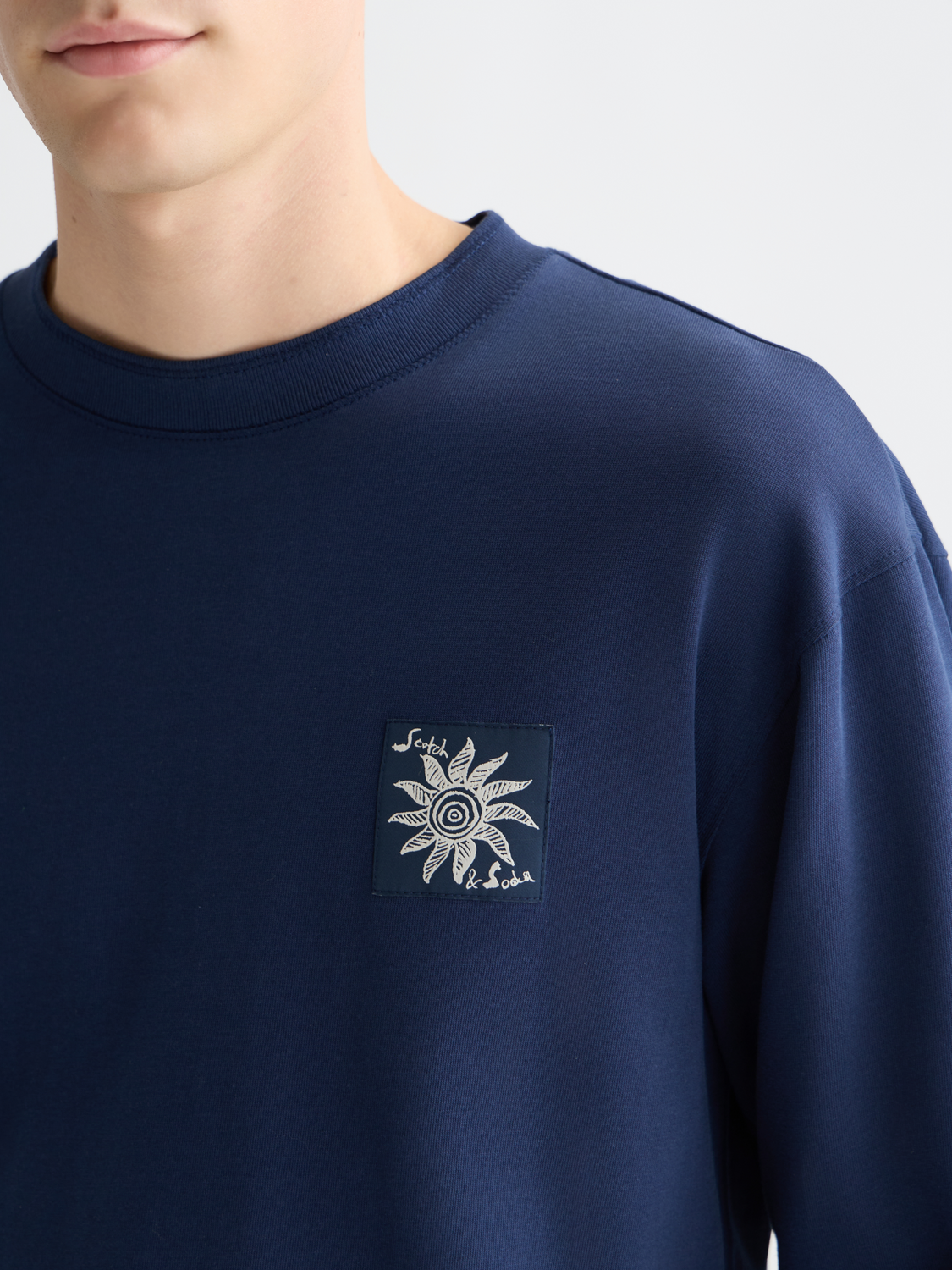 Scotch &amp; Soda Cosmic Sun Long Sleeve T-Shirt | Pageant Blue